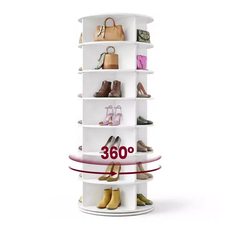 Tour de rangement à chaussures rotative à 7 niveaux – Organisateur de chaussures pivotant
