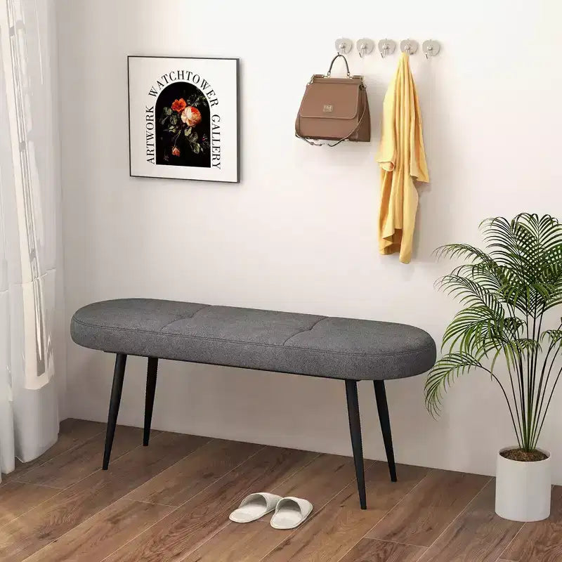 Banc de Rangement d'Entrée Rembourré 47" avec Coussin