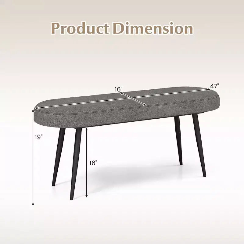 Banc de Rangement d'Entrée Rembourré 47" avec Coussin