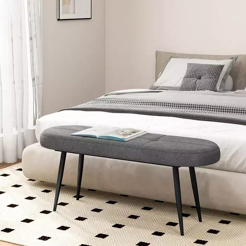 Banc de Rangement d'Entrée Rembourré 47" avec Coussin