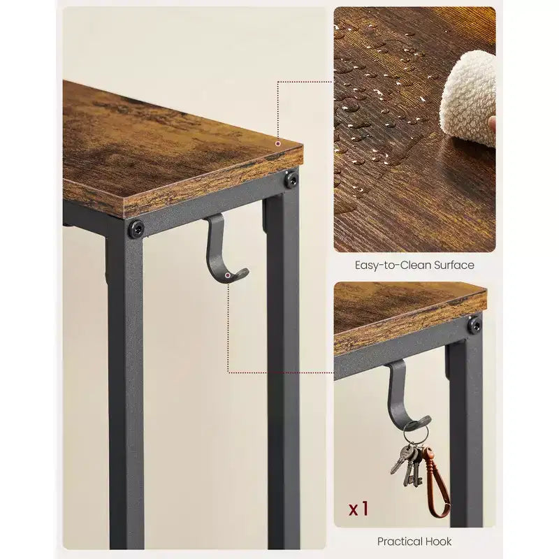 Console avec prises de courant et ports USB intégrés