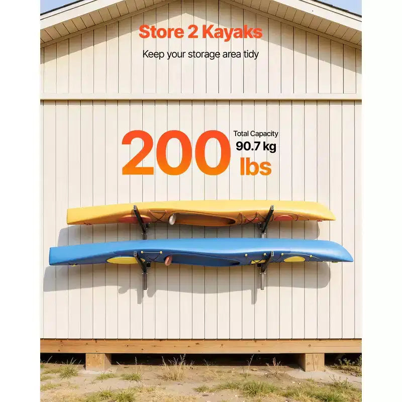 Support de rangement autoportant pour 2 kayaks