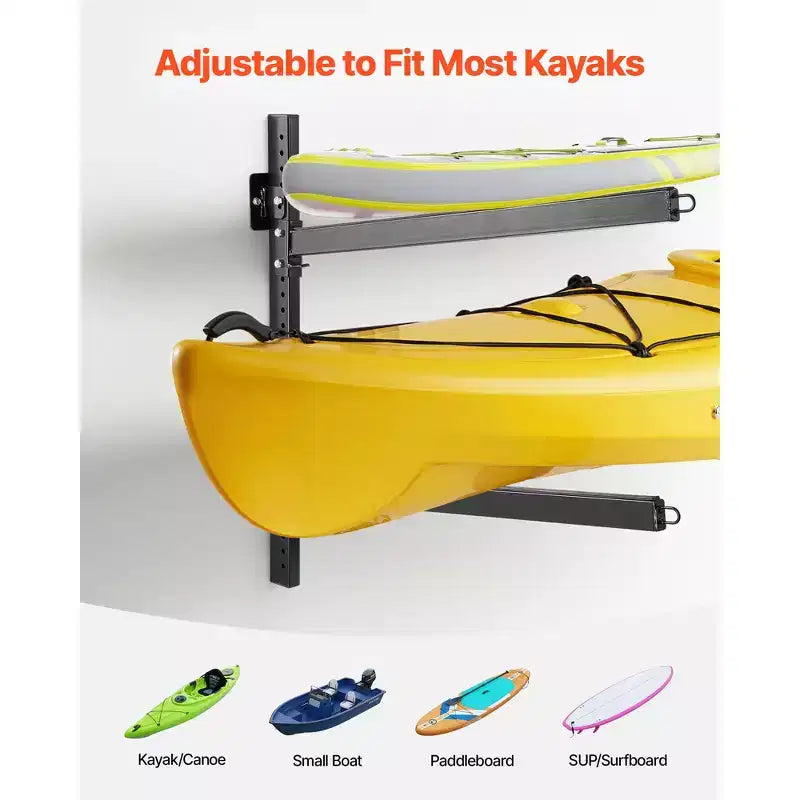Support de rangement autoportant pour 2 kayaks