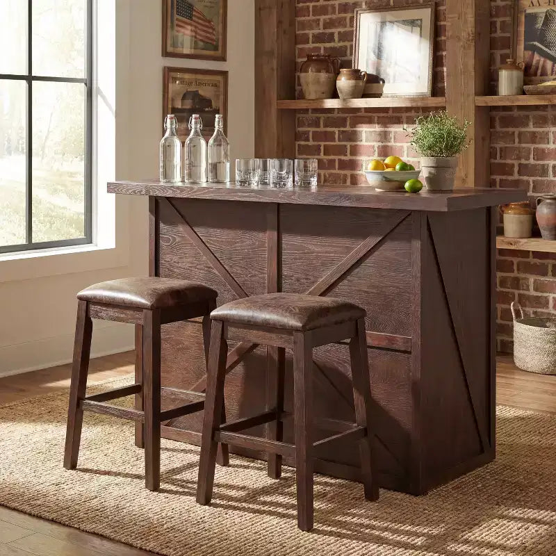 Meuble bar vintage 162 cm – Rangement autonome pour vin et spiritueux