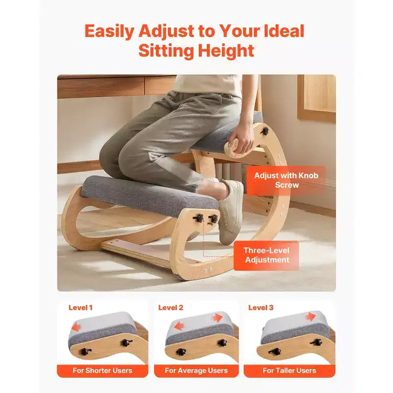 Chaise ergonomique à genoux – Chaise de bureau pour la correction de la posture