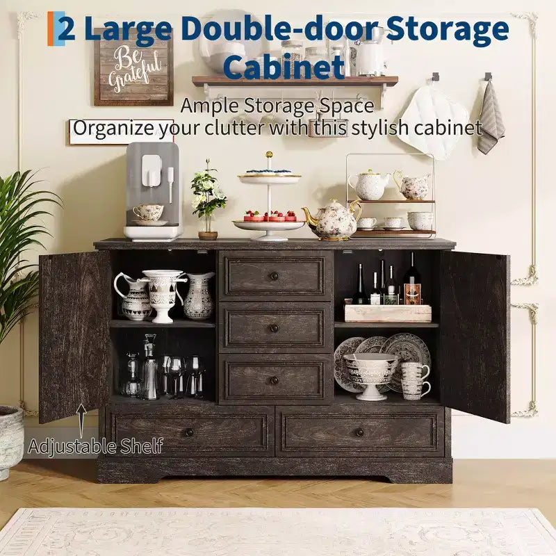 Buffet de salle à manger style ferme 119 cm – Rangement pour salle à manger
