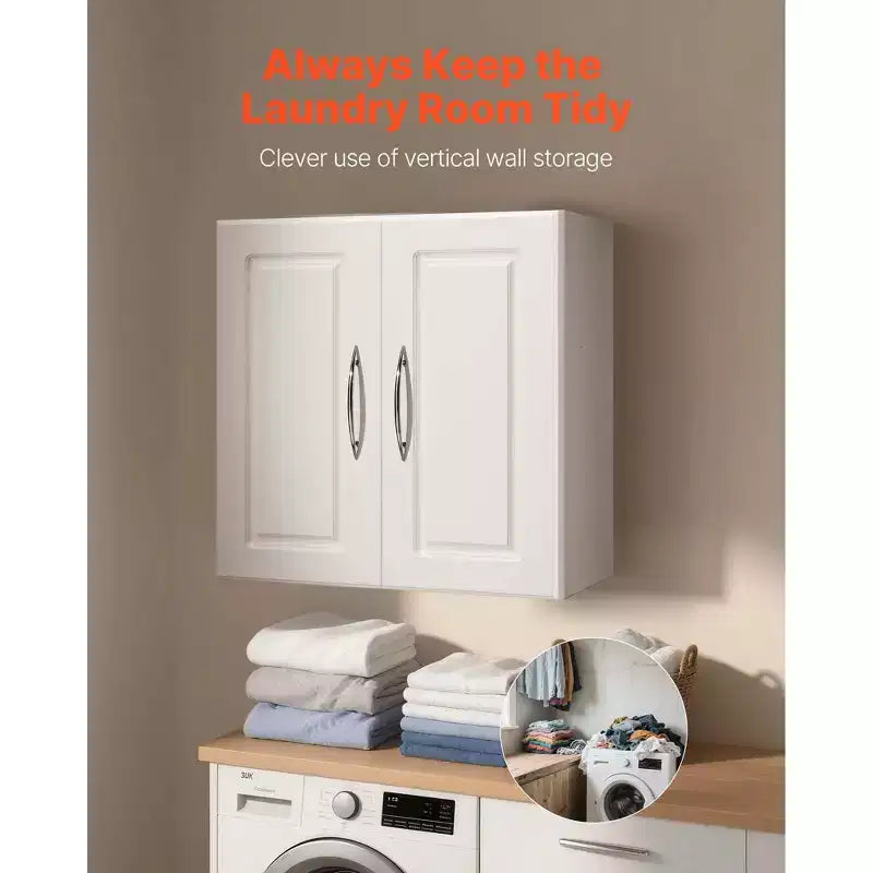 Armoire murale de buanderie – Rangement mural avec portes