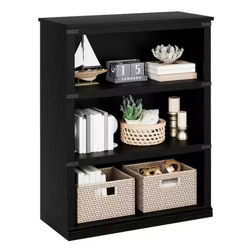 3-Tier Mid-Century Bookshelf, Crisscross Cube Storage with Anti-Tip Kit, Retro Organizer for Living Room, Home Office