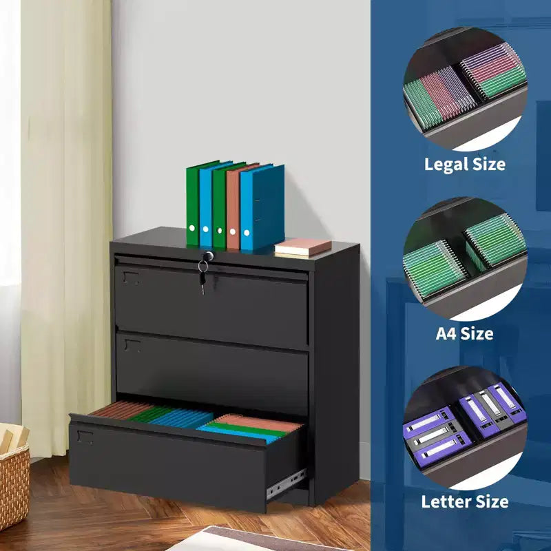 Armoire de rangement métallique, rangement de garage de 185 cm avec portes verrouillables et étagères réglables, armoire à outils robuste avec 3 tiroirs pour bureau, atelier