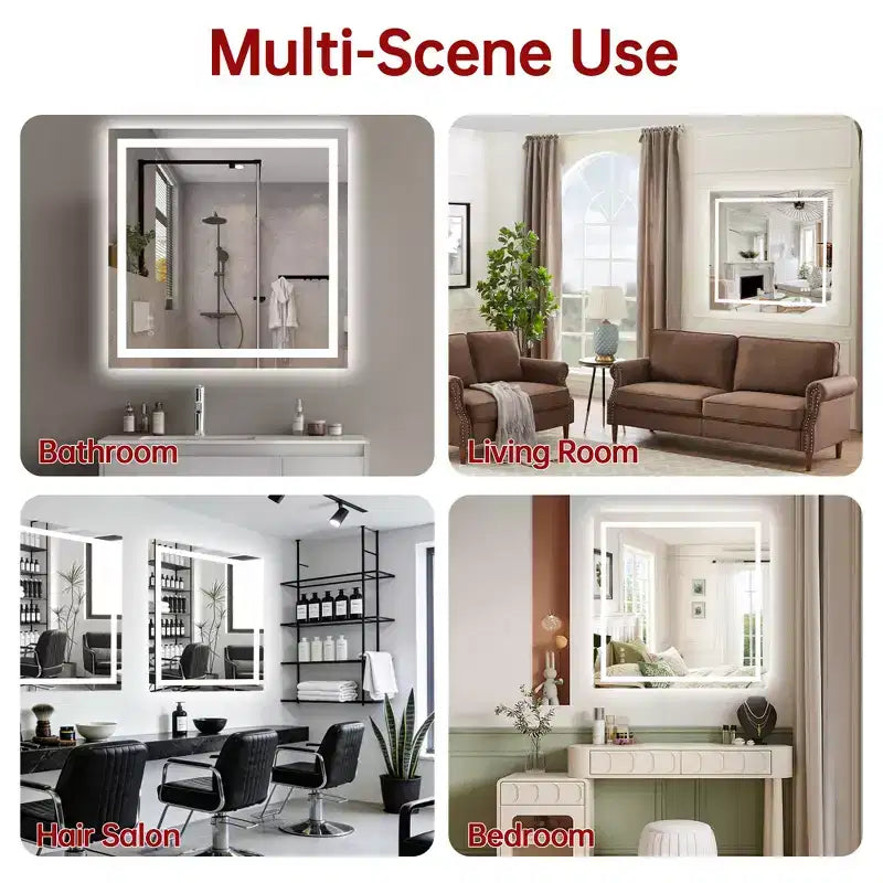 Miroir de salle de bain mural incassable 36x36