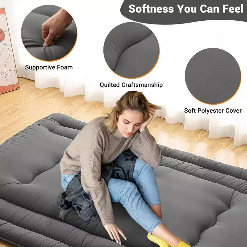 Matelas de sol portable enroulable, lit d'appoint futon japonais et matelas de camping pliable