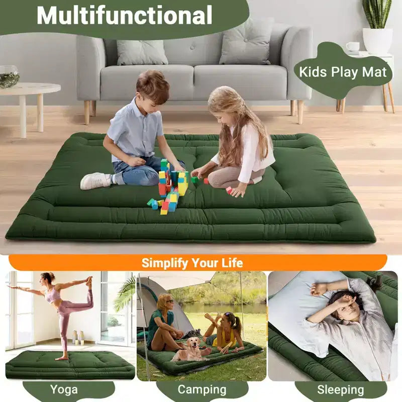 Matelas de sol portable enroulable, lit d'appoint futon japonais et matelas de camping pliable