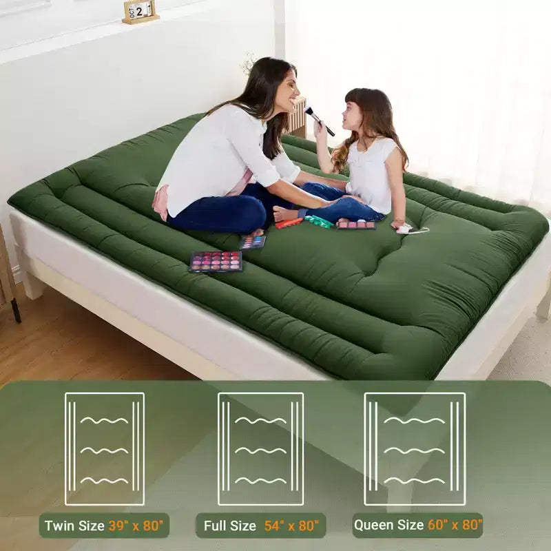Matelas de sol portable enroulable, lit d'appoint futon japonais et matelas de camping pliable