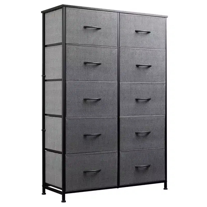 Commode haute à 10 tiroirs – Grande commode de chambre à coucher