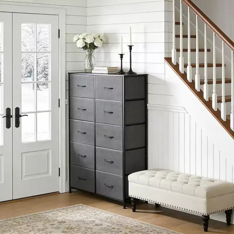 Commode haute à 10 tiroirs – Grande commode de chambre à coucher