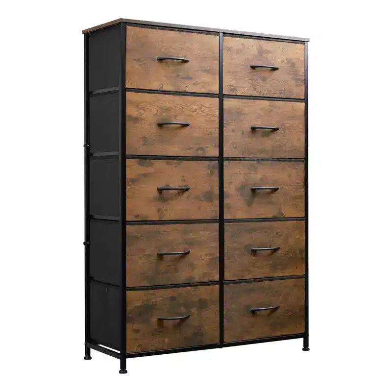 Commode haute à 10 tiroirs – Grande commode de chambre à coucher