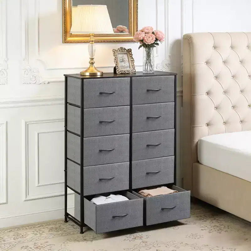 Commode haute à 10 tiroirs – Grande commode de chambre à coucher