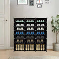 Karl Home 21 Cubby DIY Modular Shoe Cabinet Plastic Shoe Organizer Black
