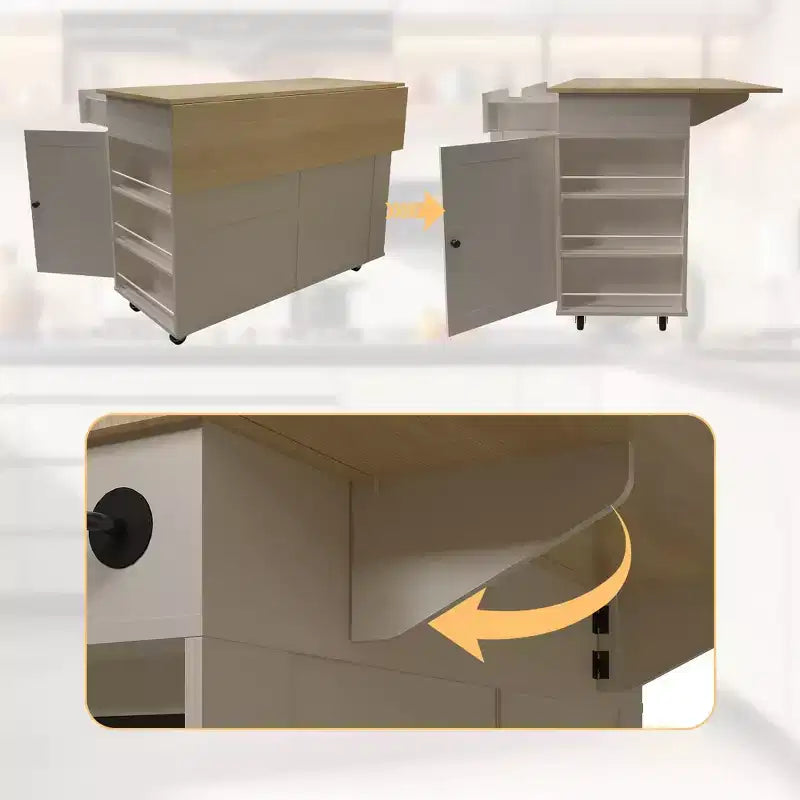 Chariot de cuisine mobile à roulettes de 120 cm avec rangement