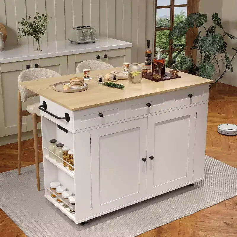 Chariot de cuisine mobile à roulettes de 120 cm avec rangement
