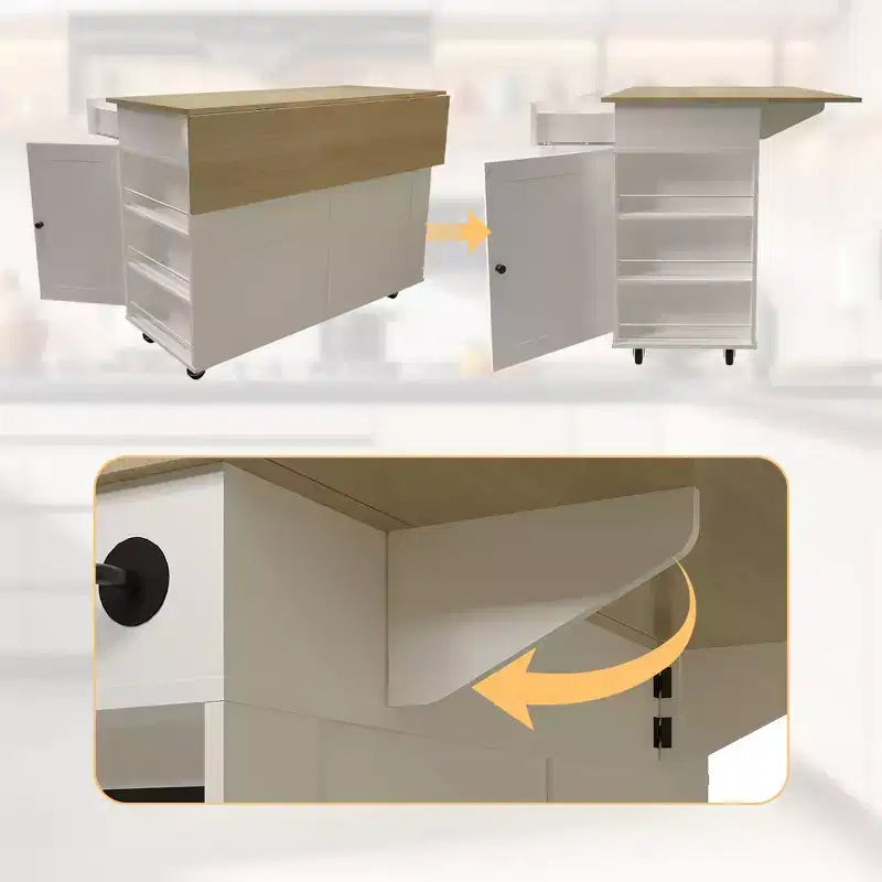 Chariot de cuisine mobile à roulettes de 120 cm avec rangement