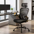Comfy Ergonomic Office Chair with Flip-Up Armrests, Wide Seat Computer Desk Chair with Lumbar Support for Bedroom, Study Room & Student Gaming