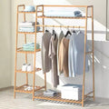 Clothing Garment Rack, Free Standing Clothes Coat Hanger, Multi-tiered Wardrobe Storage Shelves, Clothes Hanging Racks for Hall,Living Room,Bedroom