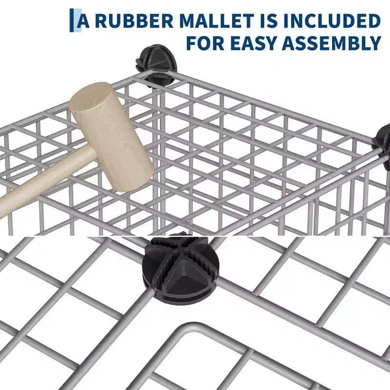 Organisateur de rangement modulaire en fil métallique 6 cubes ultra-résistant