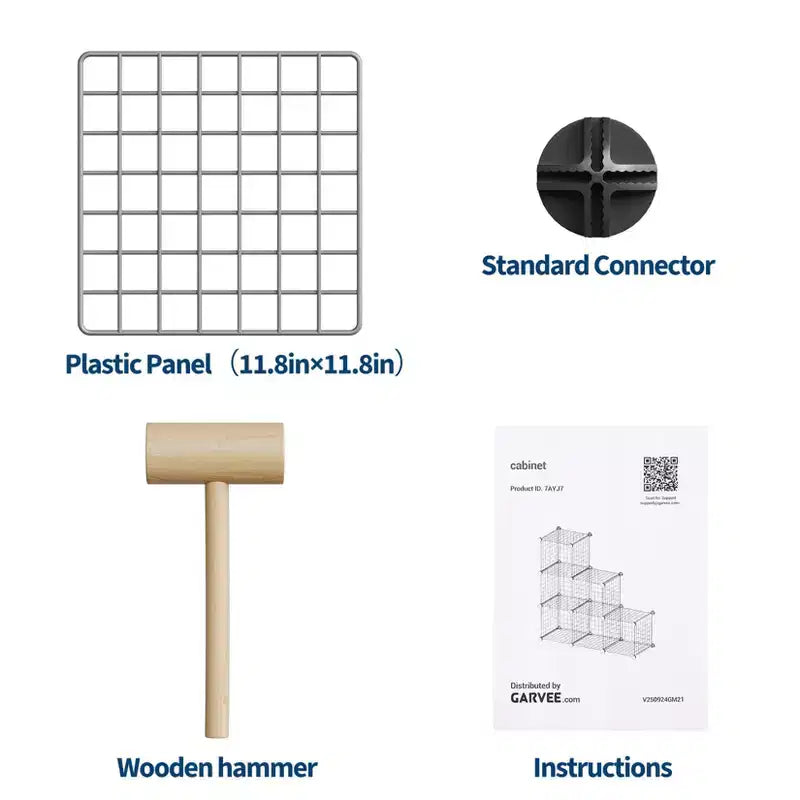 Organisateur de rangement modulaire en fil métallique 6 cubes ultra-résistant