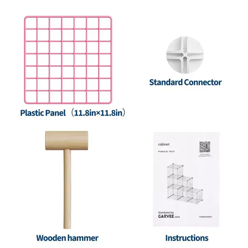 Organisateur de rangement modulaire en fil métallique 6 cubes ultra-résistant