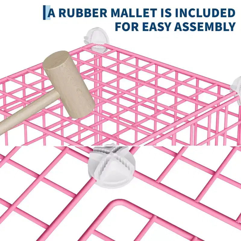 Organisateur de rangement modulaire en fil métallique 6 cubes ultra-résistant