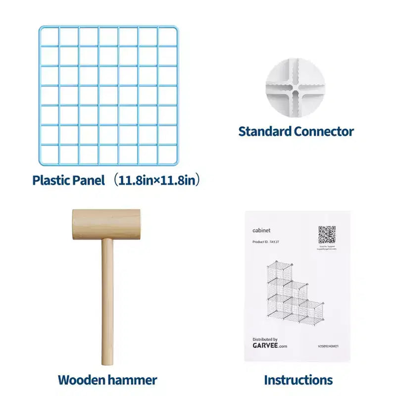 Organisateur de rangement modulaire en fil métallique 6 cubes ultra-résistant
