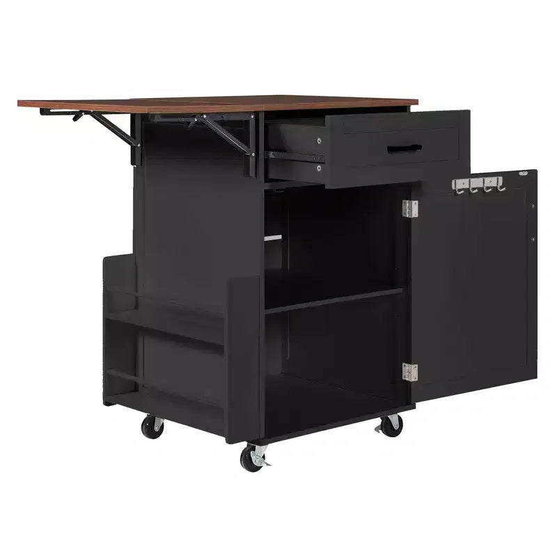 Îlot de cuisine roulant de 99,8 cm avec rangement et roulettes
