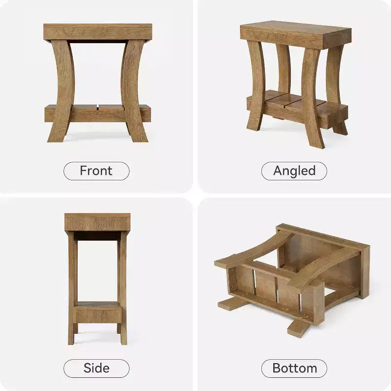 Table d'appoint étroite avec étagère de rangement