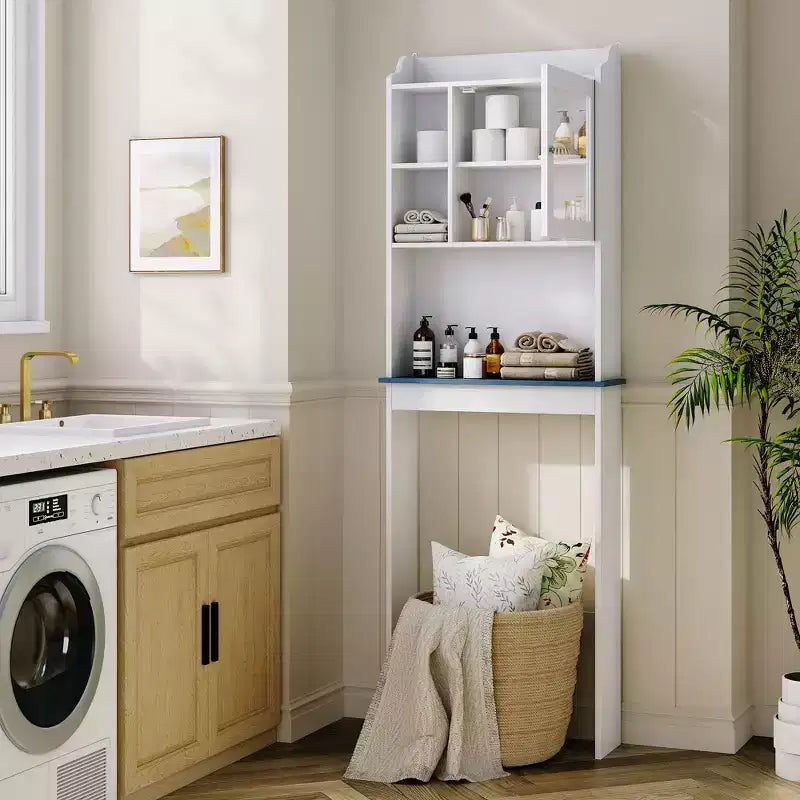 Meuble de rangement sur pied au-dessus des toilettes – Organisateur de salle de bain