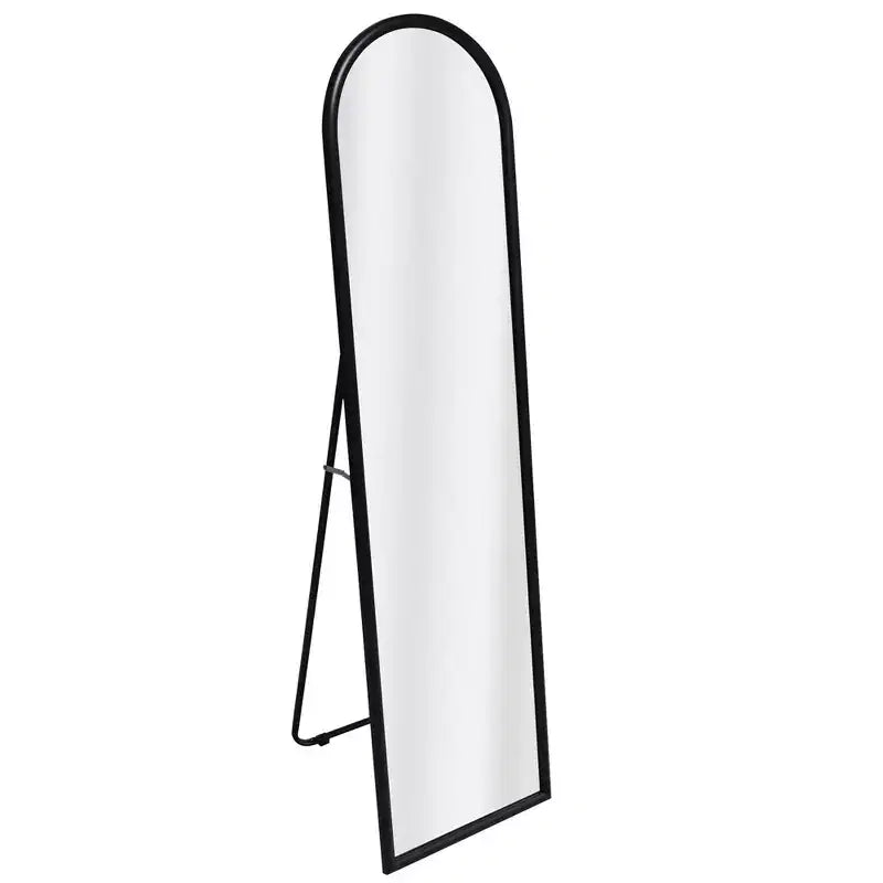 Miroir arqué Americanflat 15x59 avec support - Grand - Noir - Style de décoration d'intérieur haut de gamme - Verre incassable - Design moderne élégant - Moderne