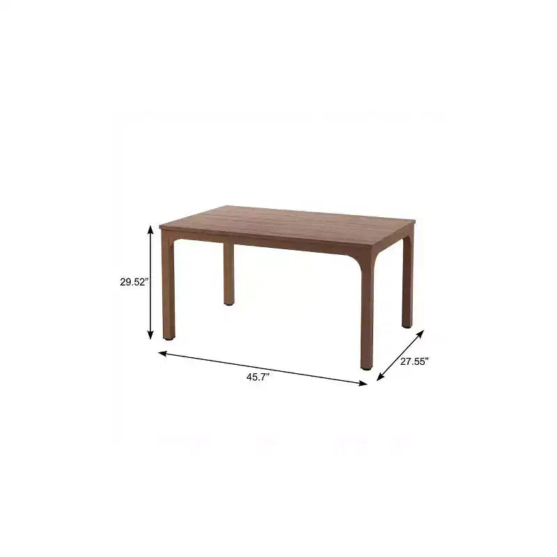HomeRoots Table de salle à manger 46 en bois marron et fer