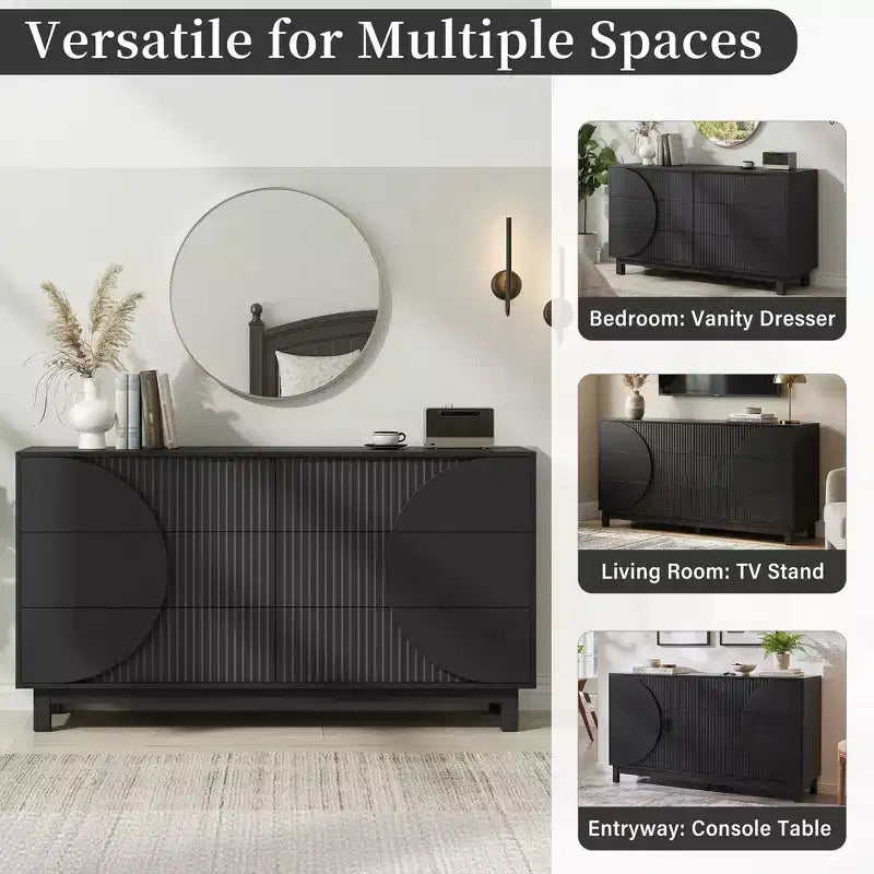 Commode moderne à 6 tiroirs – Grande commode de chambre