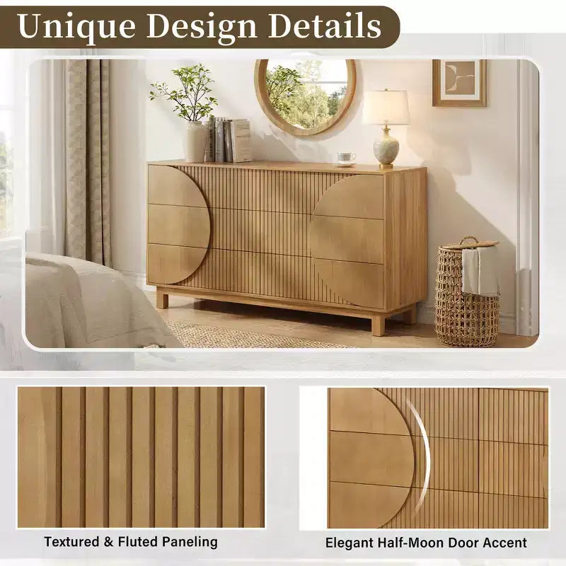 Commode moderne à 6 tiroirs – Grande commode de chambre