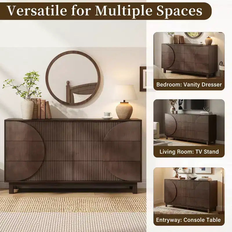 Commode moderne à 6 tiroirs – Grande commode de chambre