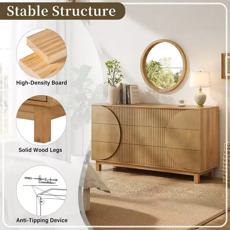Commode moderne à 6 tiroirs – Grande commode de chambre