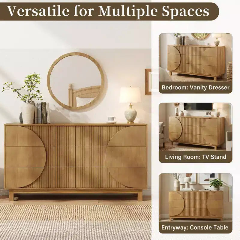 Commode moderne à 6 tiroirs – Grande commode de chambre