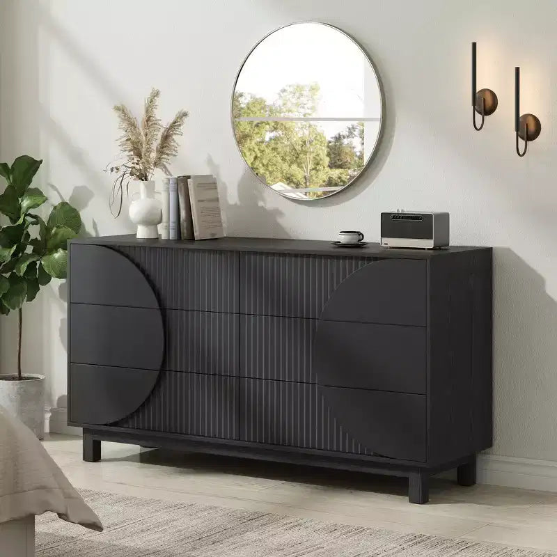 Commode moderne à 6 tiroirs – Grande commode de chambre