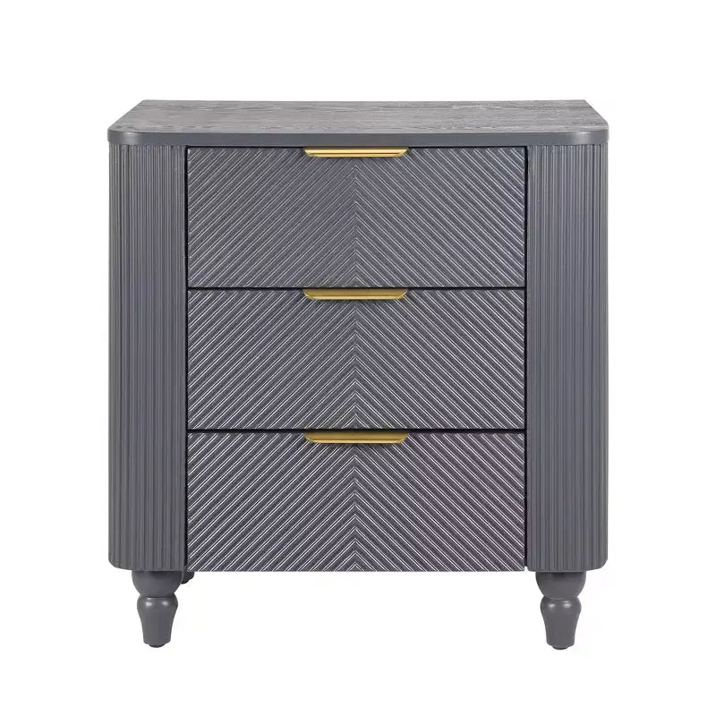 Table de chevet moderne à 3 tiroirs – Table de nuit avec rangement
