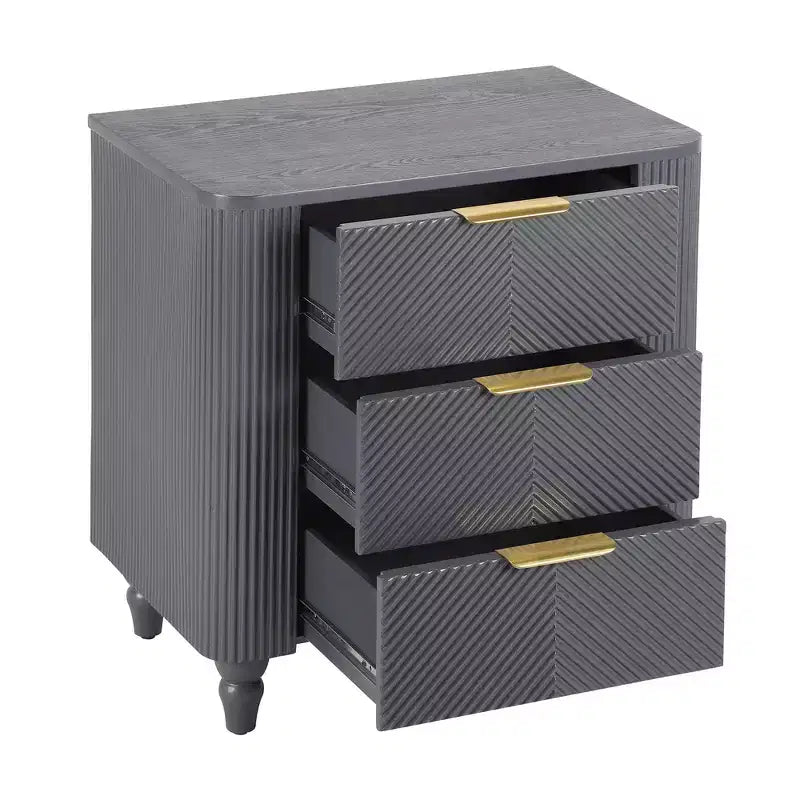 Table de chevet moderne à 3 tiroirs – Table de nuit avec rangement