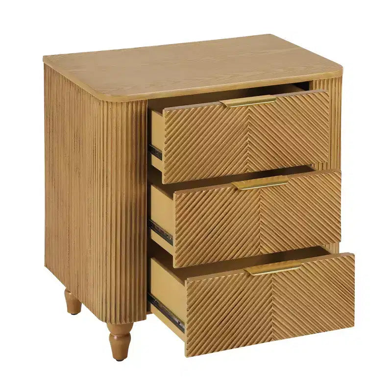 Table de chevet moderne à 3 tiroirs – Table de nuit avec rangement