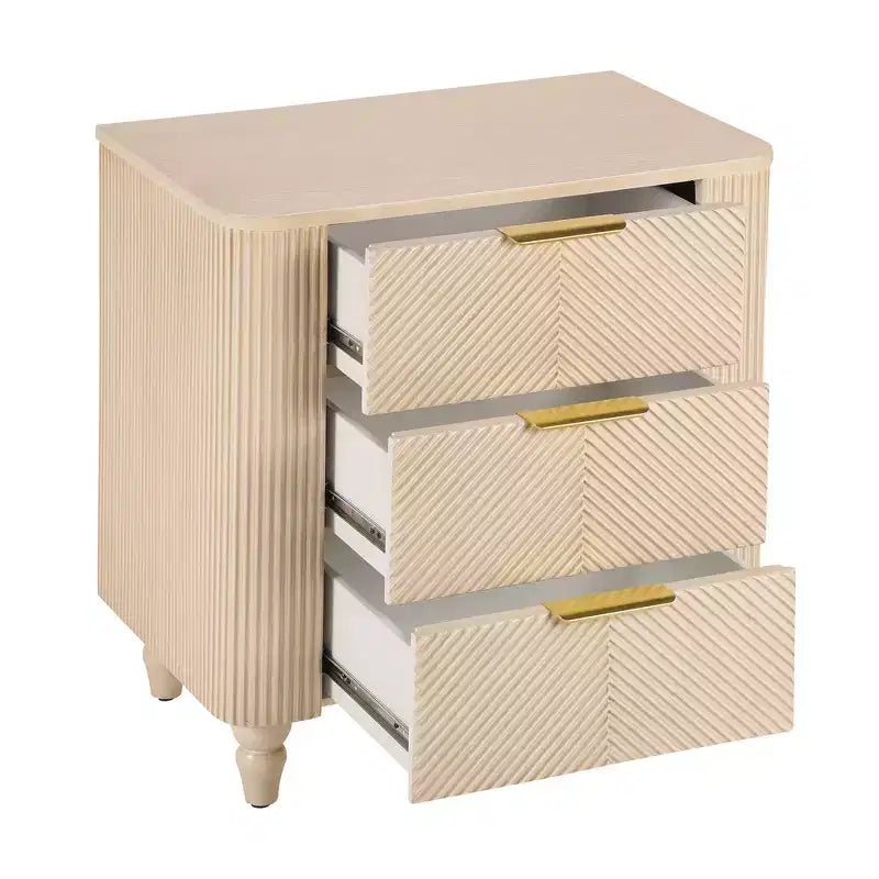 Table de chevet moderne à 3 tiroirs – Table de nuit avec rangement