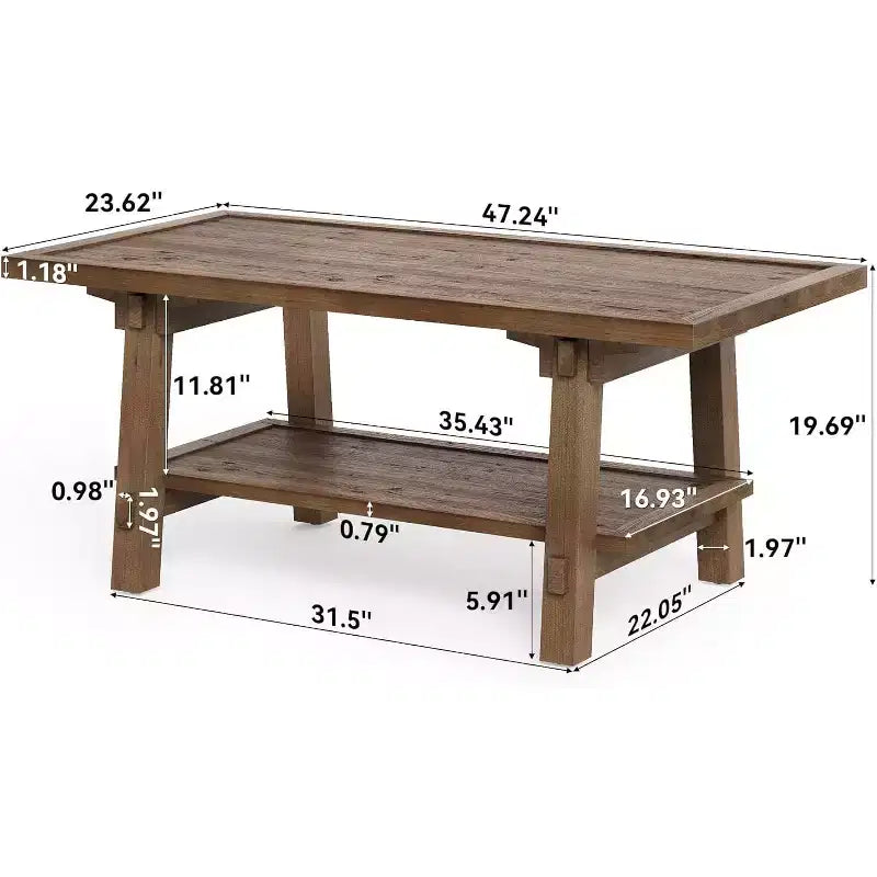 Table basse en bois massif – Table de salon moderne