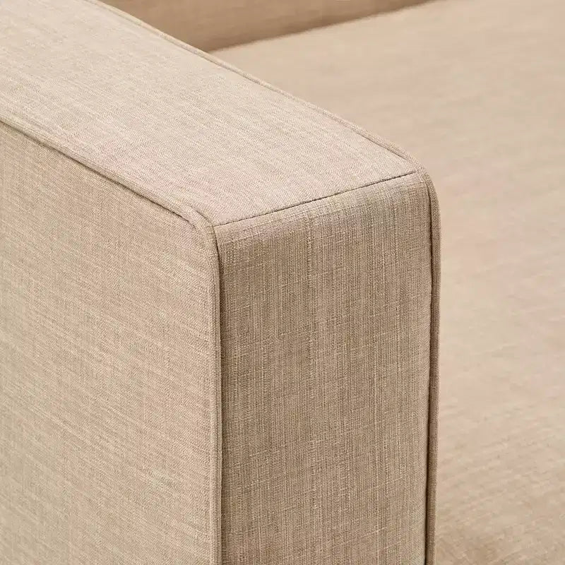 Cadre de lit plateforme capitonné jumeau – Beige