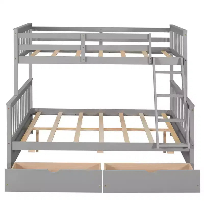 Lit superposé moderne en bois Luxystar, double au-dessus du complet, avec 2 tiroirs de rangement